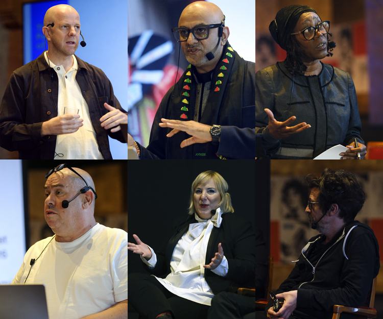 Ovan fr.v. Martin Gelin, Skinder Hundal, Dame Sonia Boyce RA, Mick Wilson, Olja Triaška Stefanović,  Szabolcs KissPál